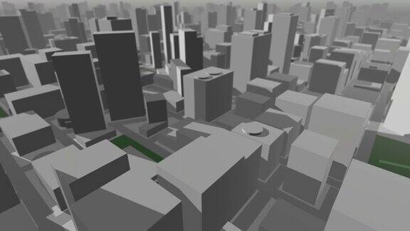 3D城市地图飞行向前看