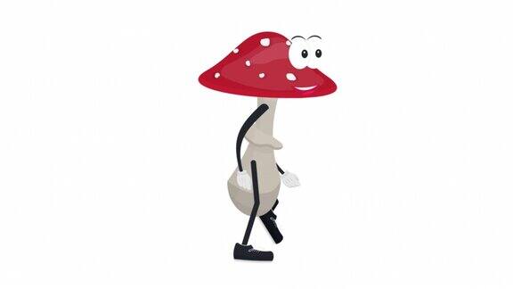 飞伞菌一个蘑菇卡通人物的动画卡通