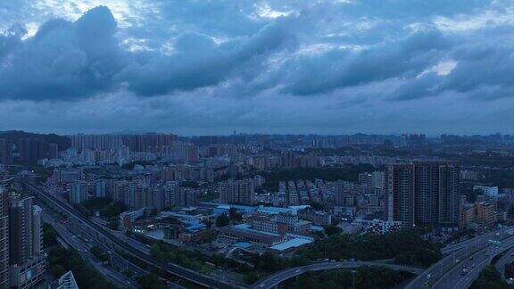 航拍深圳城市景观中国Hyperlapse