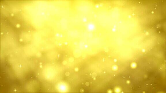 移动粒子环-黄色在光线中闪烁