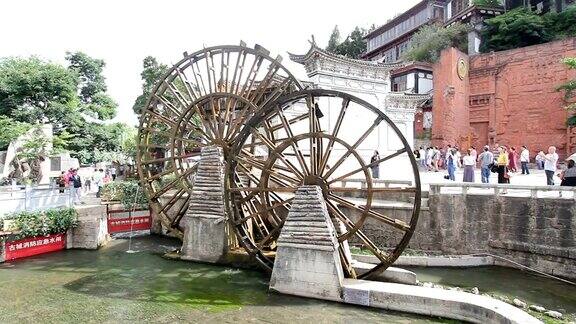 水车是中国丽江古城的象征