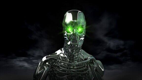 绿色眼睛的机器人机器人