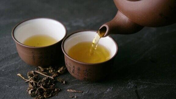 茶仪式-茶壶和杯子-4K