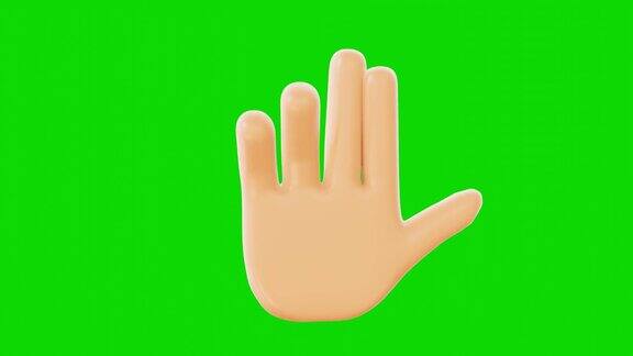黄色交叉手指动画幸运的姿态表情符号股票视频Emoji按钮3d渲染无缝loopable孤立的背景轻松可以透明与任何编辑软件