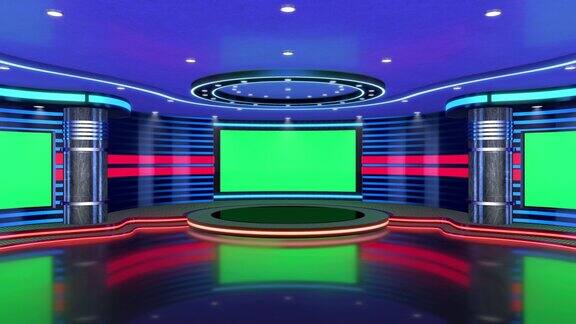 电视演播室虚拟演播室理想的绿色丝网合成