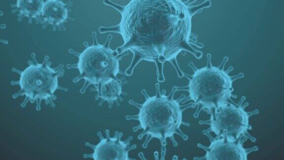 人体内的病毒蓝色背景的3d渲染一种品质卓越的完美病毒医学和病毒概念