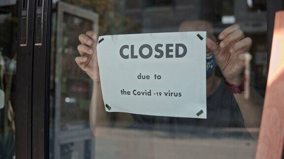 因Covid-19病毒而关闭的店铺慢动作