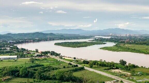 湄公河与泰国和老挝边境的清盛区泰国潘宁