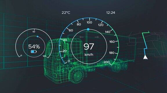 车辆界面超过3d卡车模型