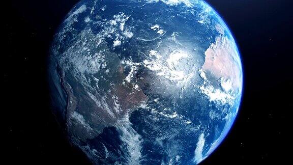 旋转行星地球具有真实的倾斜轴和旋转方向