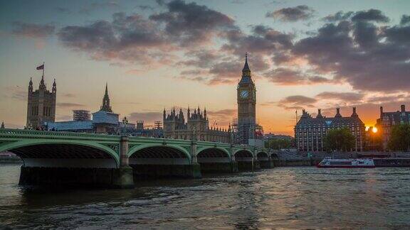 英国伦敦的威斯敏斯特桥和大本钟