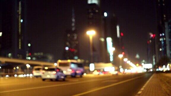 迪拜夜晚的街道
