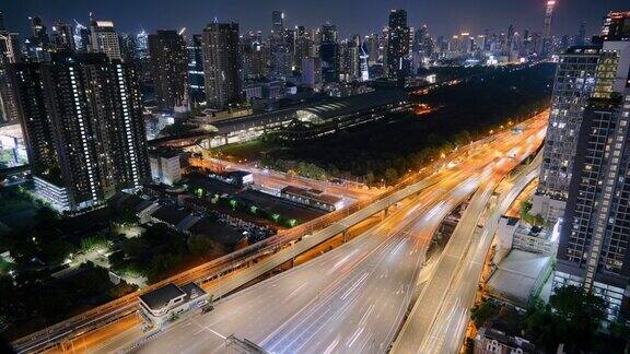 移动交通曼谷市区道路时间流逝