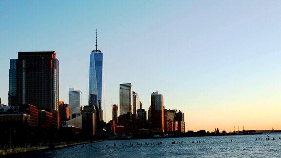 曼哈顿下城日落高清静态画面
