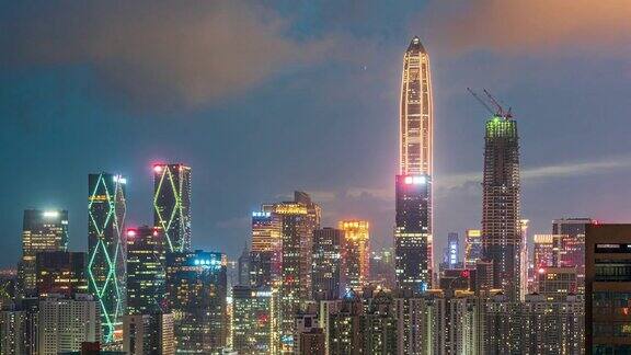 深圳金融区夜景延时摄影