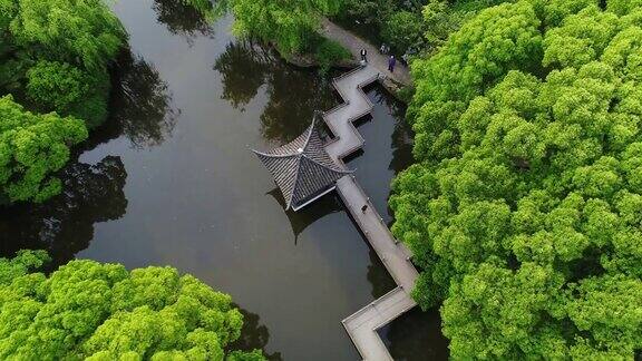 中国园林的实时鸟瞰图