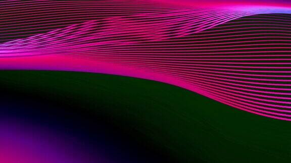 霓虹灯粉色波浪线抽象动画