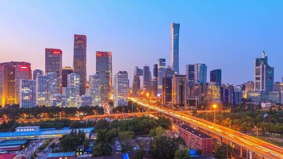 北京金融中心国际贸易商圈从早到晚时光流逝