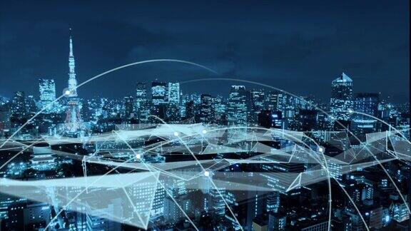 5G和人工智能技术全球通信网络概念业务图全球业务