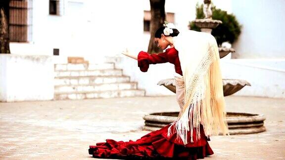 美丽的西班牙弗拉明戈舞者