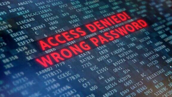 登录尝试访问被拒绝错误的密码屏幕上的安全信息
