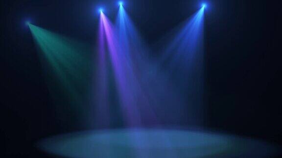 迪斯科灯光在舞台上闪烁的循环动画
