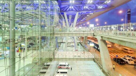 机场建筑环境的时间流逝从早到晚
