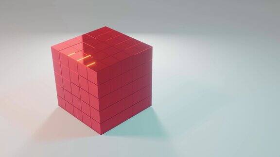 三维立方体红色变化