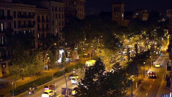 巴塞罗那夜晚的街道