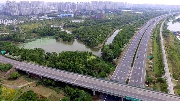 高速公路视频的无人机视图