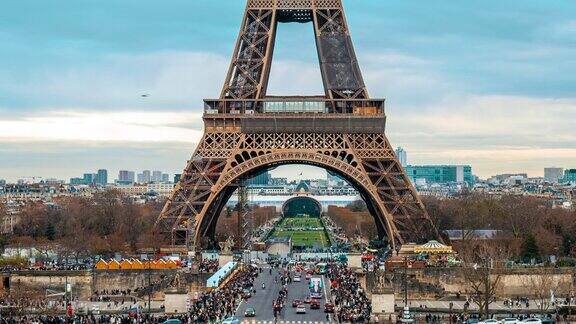 法国巴黎埃菲尔铁塔延时摄影