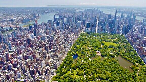 俯瞰曼哈顿中央公园曼哈顿金融区