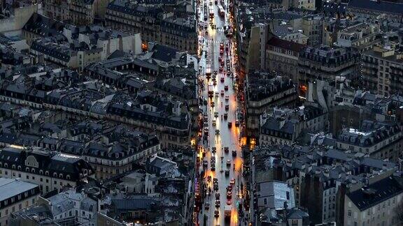 老城区巴黎鸟瞰图