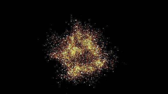 黄金的天空抽象的星尘烟雾波粒子