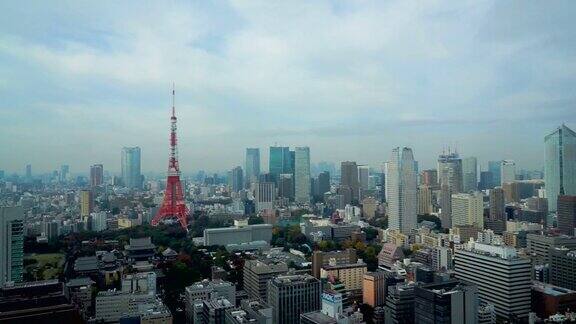 VDO高清:鸟瞰图东京塔日本