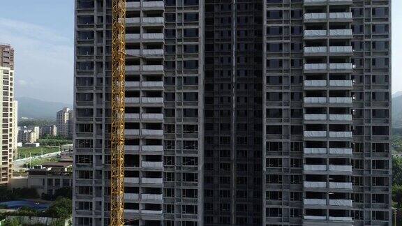 航拍的中国多层公寓建筑工地