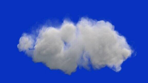 美丽的云变形无缝循环蓝屏Chromakey4K