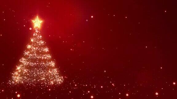 圣诞背景与明亮的雪副本的空间Loopable红色的