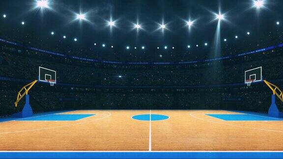 篮球场的侧视图
