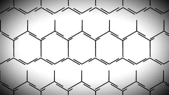 动画科技科幻六角形背景循环黑白