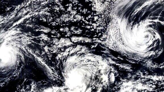 三次飓风风暴龙卷风卫星图像这段视频的部分内容由美国宇航局提供