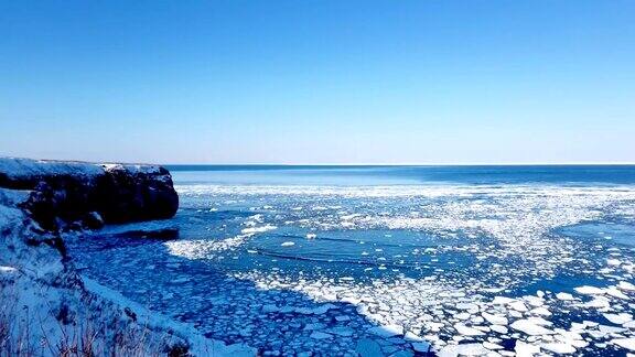 漂流冰和鄂霍次克海北海道