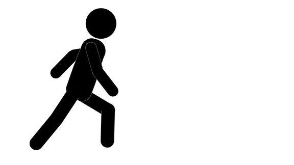 图标人奔跑和停止为叫喊动画人物2D图卡通动画象形人物独特的轮廓矢量图标集动画姿态在透明的背景移动活动变化