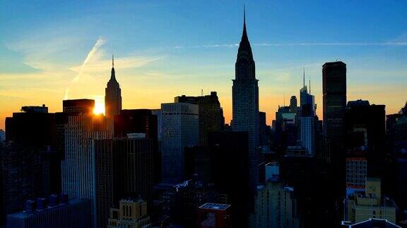 纽约市日落时间:4K