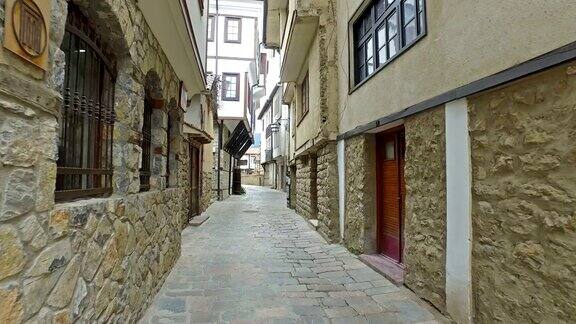 马其顿老城奥赫里德的街道小巷(FYROM)