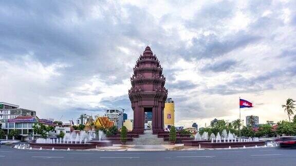 4K超高清延时:柬埔寨金边独立纪念碑