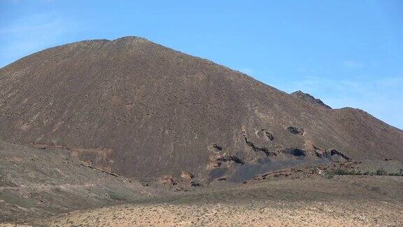 火山景观火山岩富尔特文图拉金丝雀4K