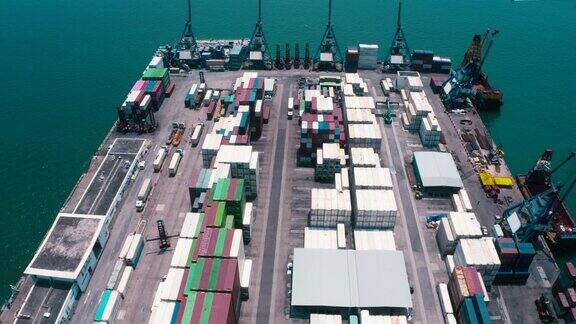 货轮码头货轮码头装卸起重机集装箱及集装箱船工业港口