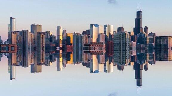 芝加哥市中心-未来时光流逝