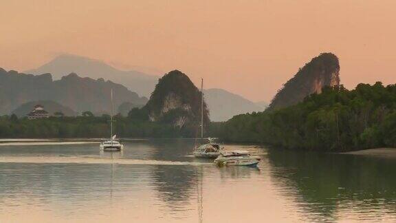 时间流逝KhaoKhanabNam观景山在甲米市中心泰国